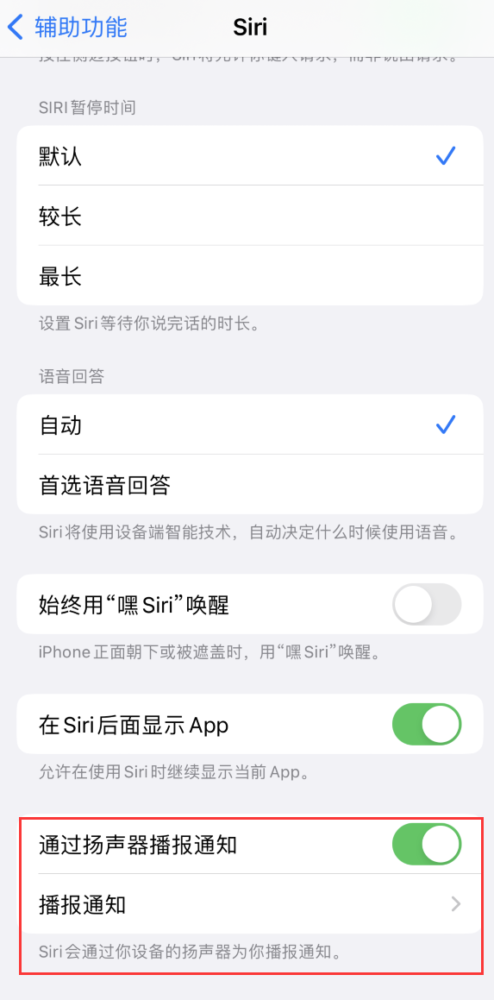 iPhone Siri 通过 iPhone 扬声器播报通知和来电